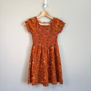 DOT DOT SMILE Size 5/6 Limited Edition Rushed Top Floral Rust Orange Fall Dress